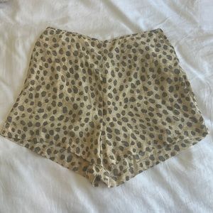 Silk leopard print Equipment shorts high waisted